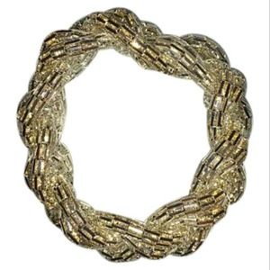 Clear/Gold Braided Bead Bracelet